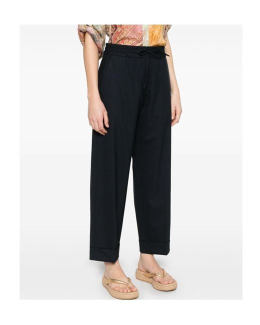 P.A.R.O.S.H. Black Pressed-Crease Trousers