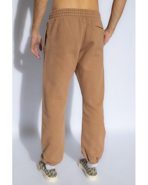 M I S B H V Natural Logo-Printed Tapered Leg Track Pants for men