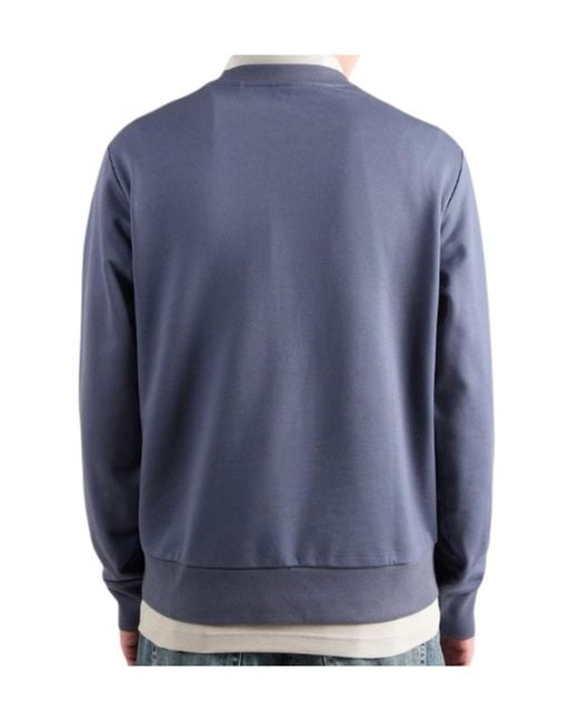 Boss Blue Crew Neck Long-Sleeved Sweatshirt for men