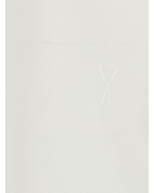 AMI White Ami Classic Fit Crewneck T-Shirt