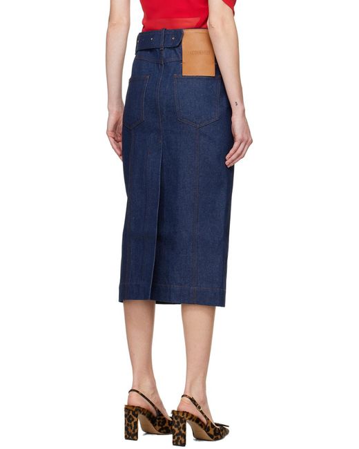Jacquemus Blue La Jupe De-Nimes Obra Denim Midi Skirt