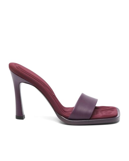 The Attico Purple Square-Headed High-Heeled Sandals