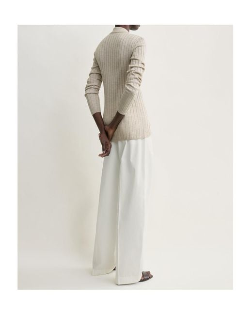 Totême  White Totême Ribbed-Knit Long Sleeved Cardigan