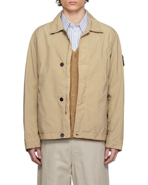 Stone Island Green Touch Poly-Tc Logo Patch Jacket for men