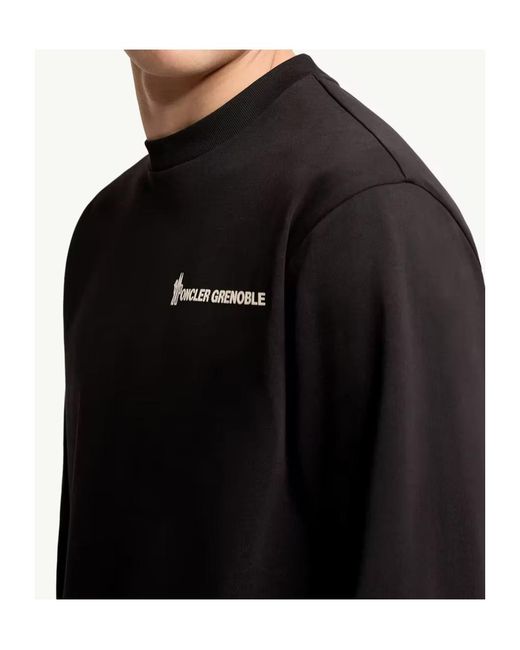 Moncler Black Logo Long Sleeve Cotton T-Shirt for men