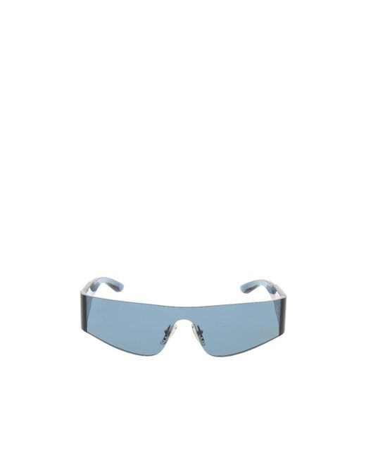 Balenciaga Blue Eyewear Shield Frame Sunglasses