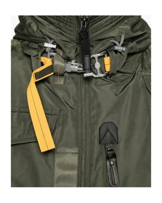 Parajumpers Green Long-Sleeved Zip-Up Down Jacket for men