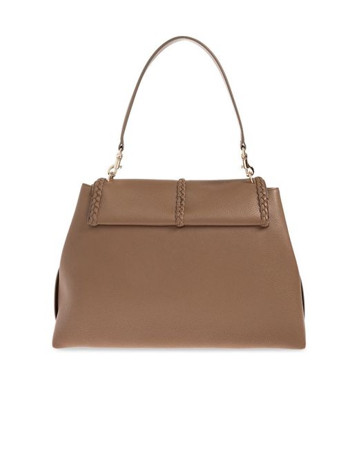 Chloé Brown Large Penelope Leather Shoulder Bag