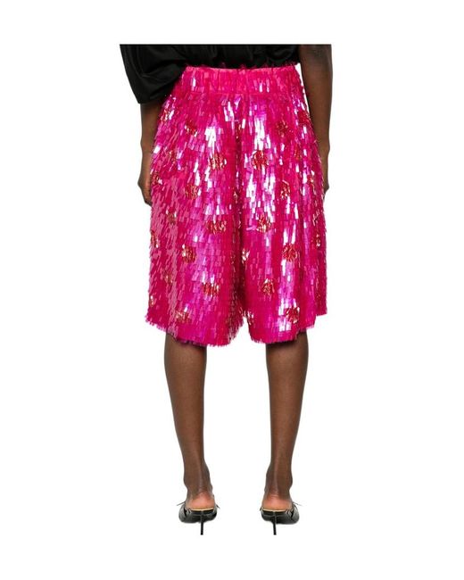 Dries Van Noten Pink Sparkling Casual Shorts