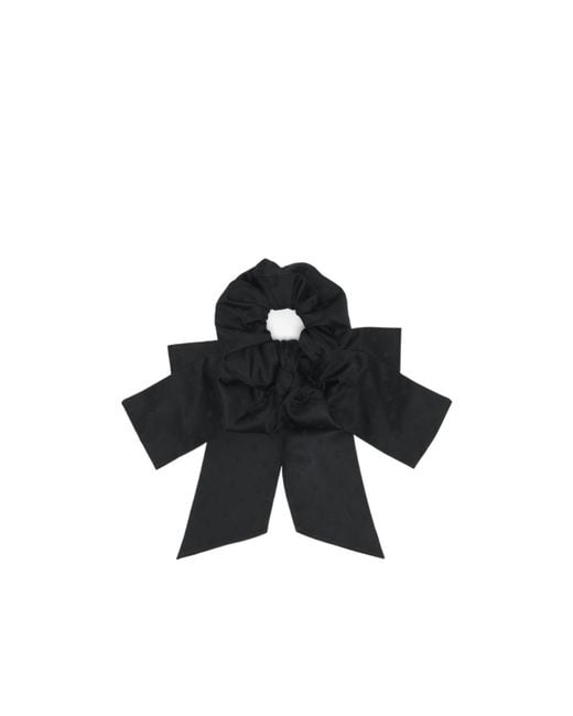 McQueen Black Skull Jacquard Bow Scrunchie