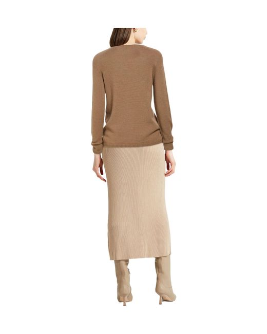 Max Mara Brown Simple Solid-Color Knitted Sweater