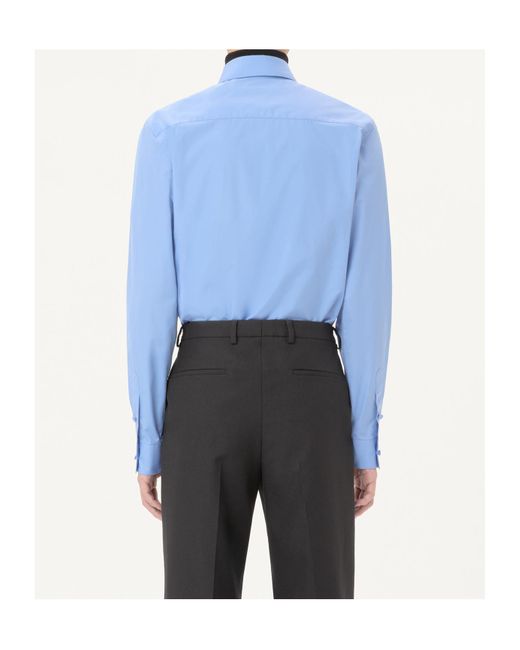 Valentino Blue Button-Up Long-Sleeved Shirt for men