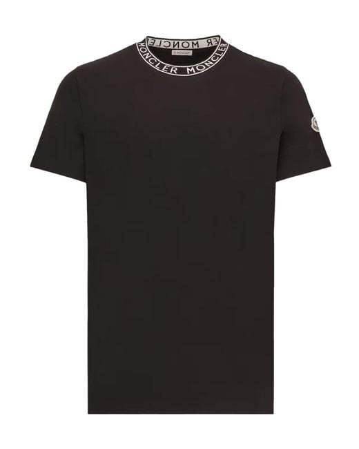 Moncler Black Logo-Trimmed T-Shirt for men