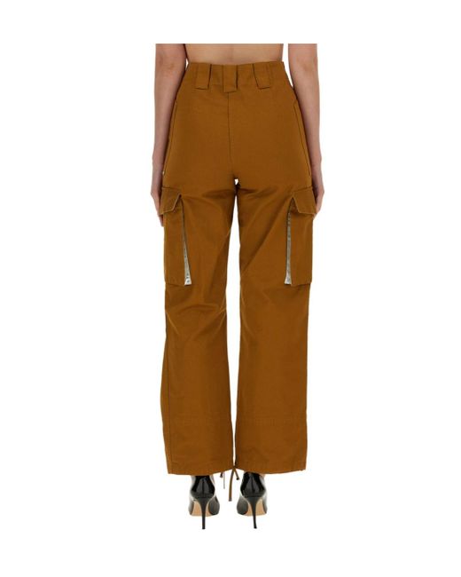 Rabanne Brown Wide-Leg Cargo Pants