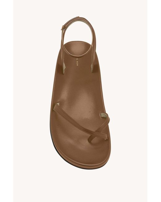 The Row Metallic Hugh Ankle-Strap Leather Sandals