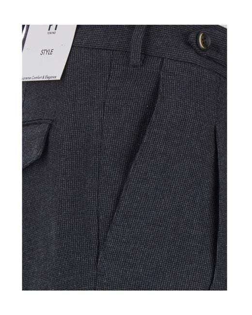Pt Pantaloni Blue Casual Trousers With Belt Loops for men