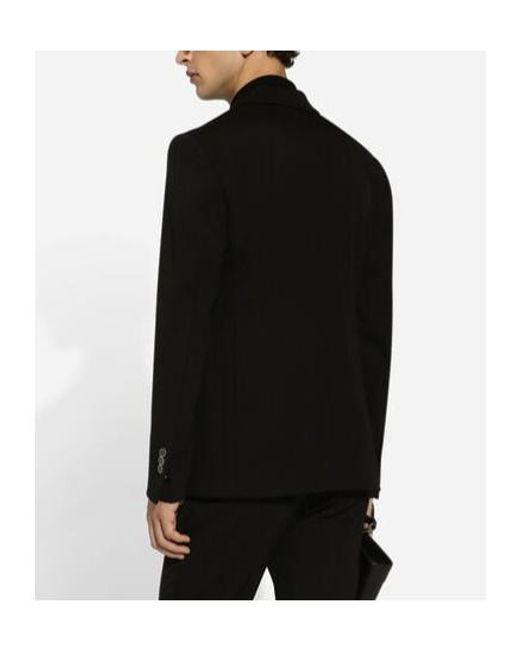 Dolce & Gabbana Black Peak Lapel Single-Breasted Jacket for men