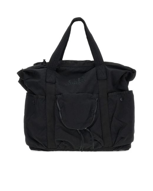 C P Company Black Multi-Pocket Shoulder Bag for men