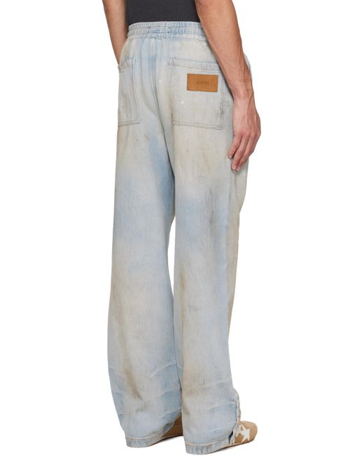 Amiri Blue Drawstring Denim Trousers for men