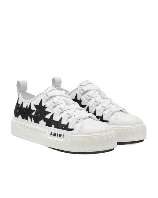 Amiri White Star Patch Lace-Up Sneakers