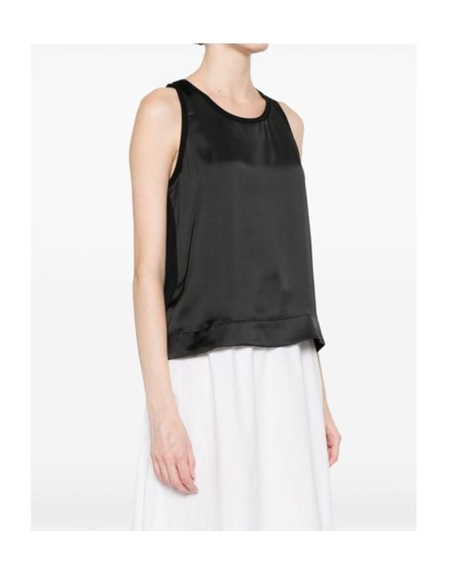 Herno Black Satin Top