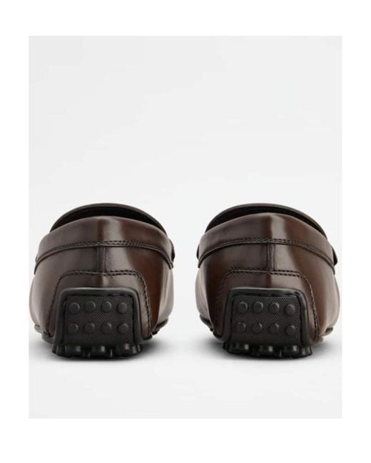 Tod's Brown City Almond-Toe Loafers for men