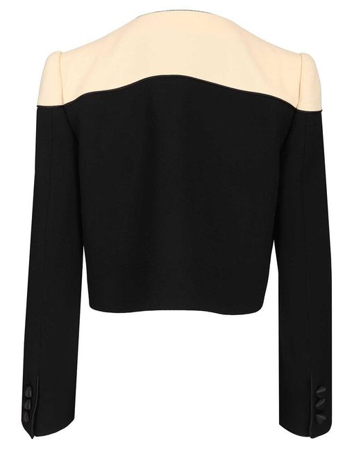 Valentino Black Button-Up Crewneck Jacket