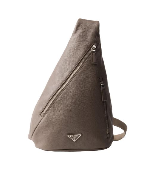 Prada Brown Cross Leather Bag for men