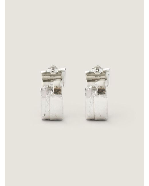 Givenchy White Logo Engraved Tape Earrings