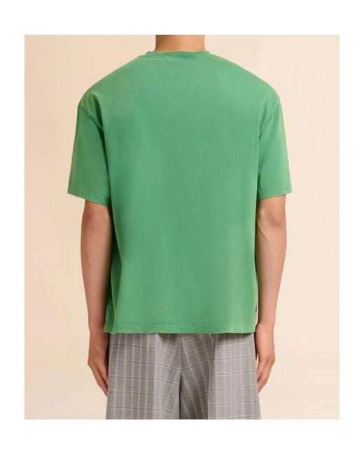 Marni Green Logo Patch Crewneck T-Shirt for men