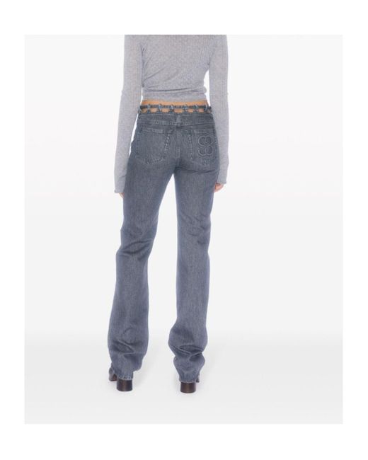 Filippa K Blue Lace Waist Jeans