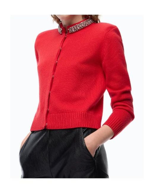 Pinko Red Cardigan With Jewel Collar