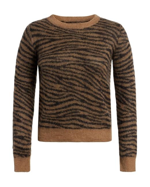 Max Mara Brown Lightweight Tiger-Striped Knitted Sweater