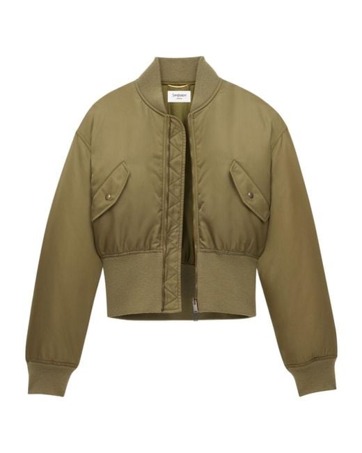 Saint Laurent Green Saint Laone Sizerent Bomber Jacket