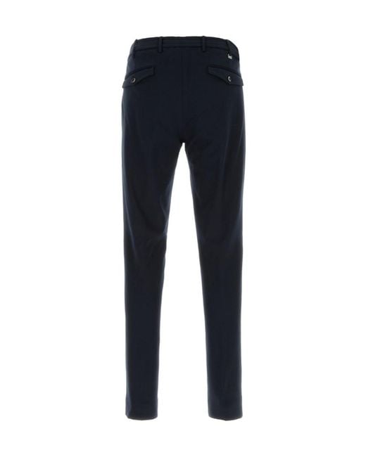 Pt Pantaloni Blue Casual Trousers With Belt Loops for men