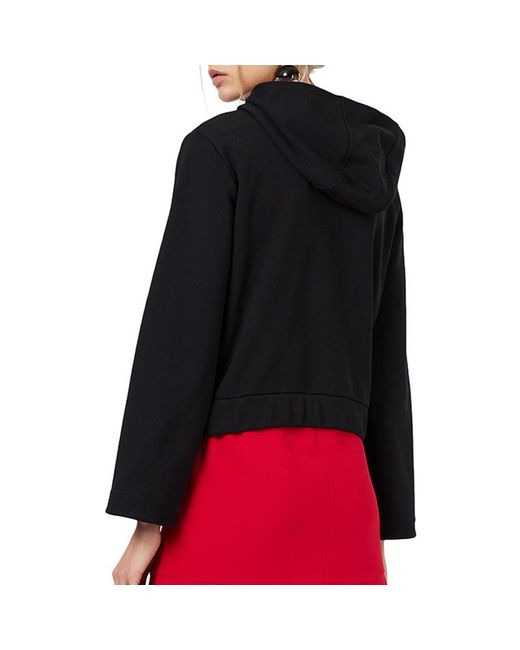 Emporio Armani Black Logo Hooded Casual Coat