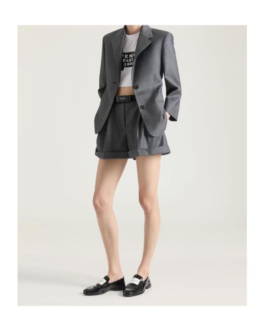 Givenchy Gray Single-Breasted Buttoned Blazer