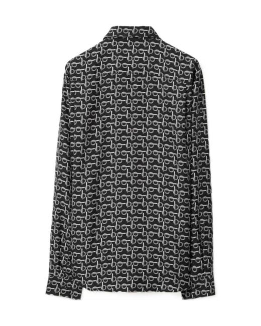 Burberry Gray B-Line Allover Graphic Printed Shirt for men