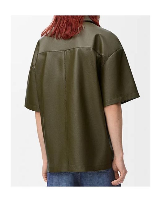Loewe Green Anagram Logo Debossed Shirt for men