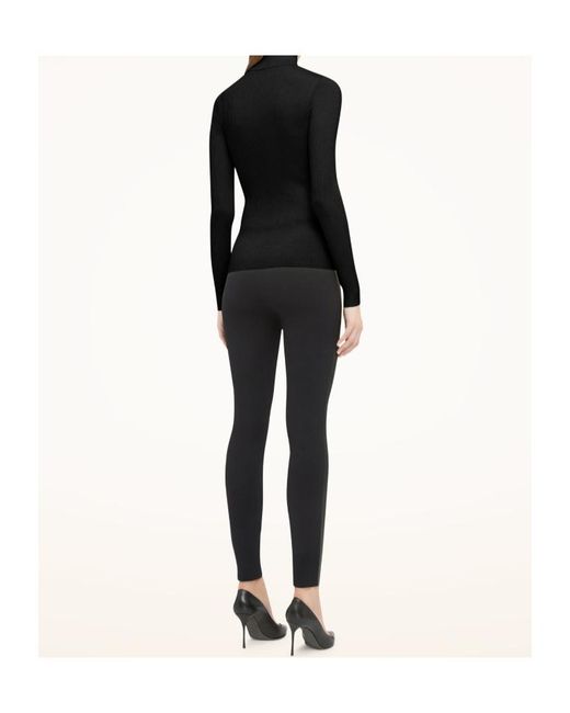 Wolford Black Ribbed Turtleneck Knitwear