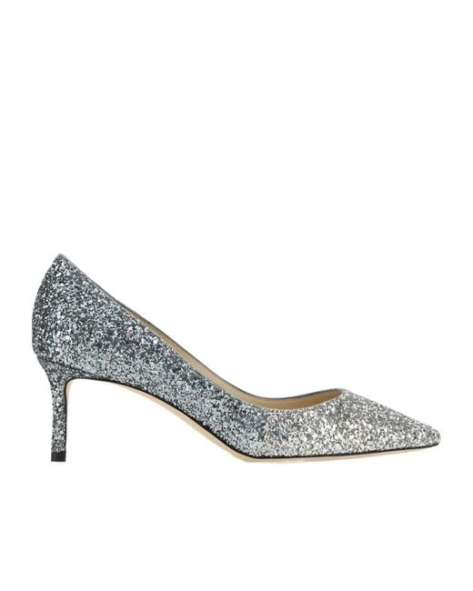 Jimmy Choo Gray Sequined High Heels