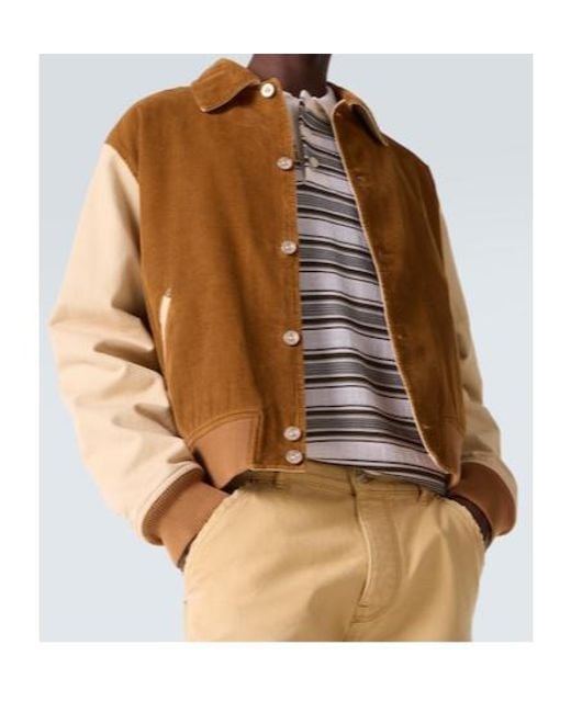 Wales Bonner Brown Homecoming Cotton Corduroy Varsity Jacket for men