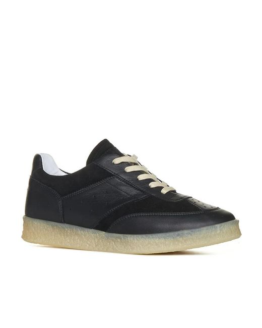 MM6 by Maison Martin Margiela Black Panelled Lace-Up Sneakers for men