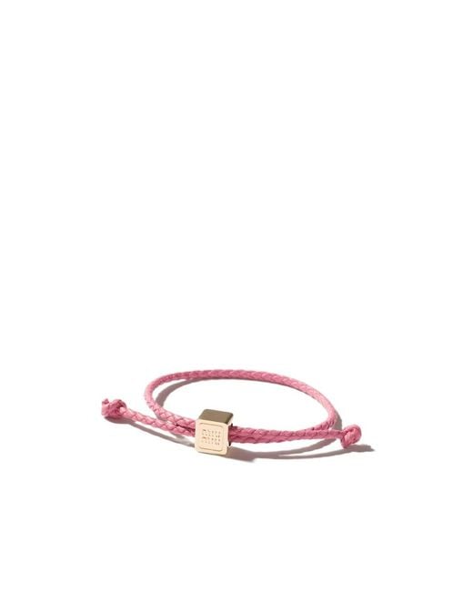 Miu Miu Pink Logo-Engraved Bracelet