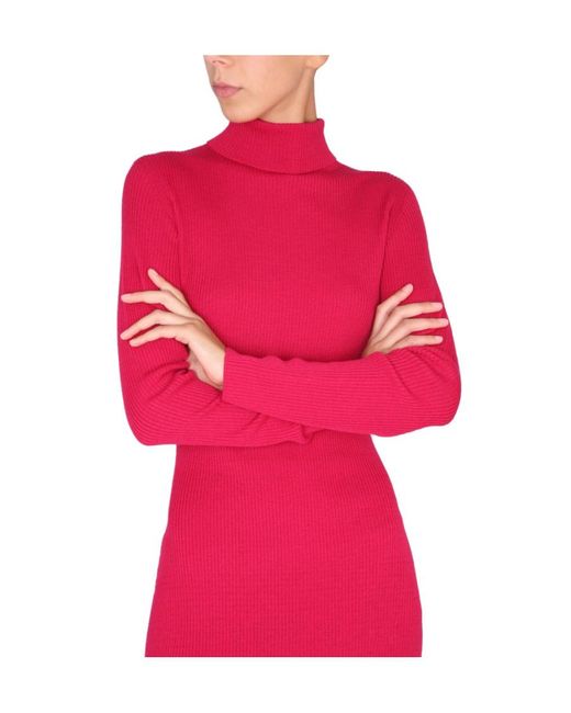 DSquared² Pink Turtleneck Knit Mini Dress