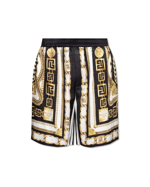 Balmain Black Printed Shorts for men