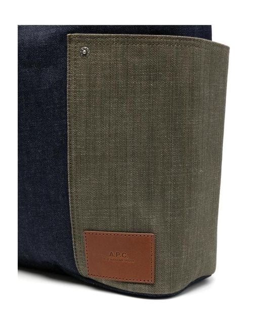 A.P.C. Black Denim Tote Bag for men