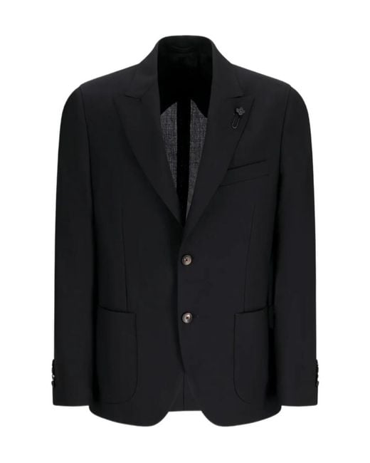 Lardini Black Patch-Pocket Blazer for men