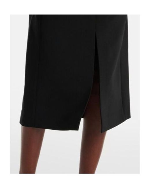 Carolina Herrera Black Embroidered Off-Shoulder Midi Dress