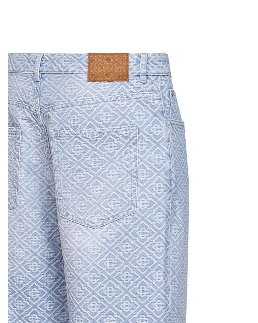 Casablanca Blue Monogram Straight-Leg Jeans for men